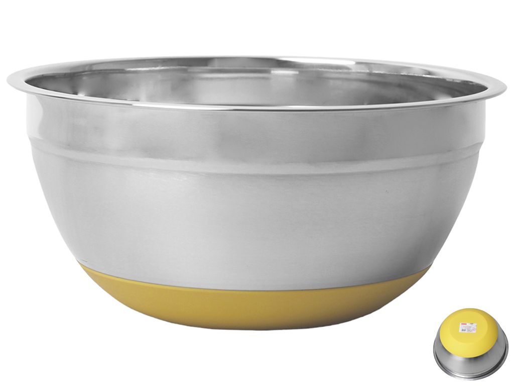 Миска Kamille из нержавеющей стали c антискользящим дном без крышки D20х10см