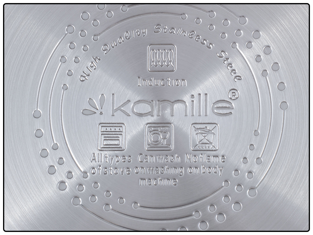 Набор кастрюль Kamille из нержавеющей стали 6 пр. (16х10см 2,1л, 20х11,5см 3,7л, 24х13,5см 6,1л)
