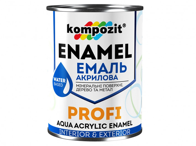 Эмаль акриловая PROFI Белая /шелк.-матовая/0,8л