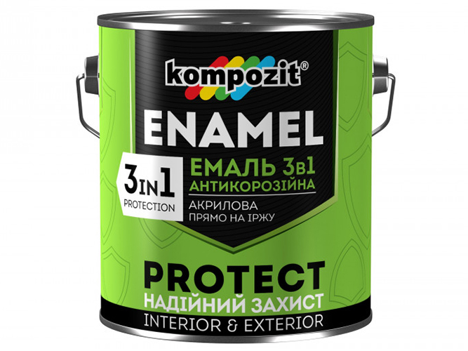 Эмаль антикоррозионная 3в1 PROTECT, Красно-коричневая 2,7кг