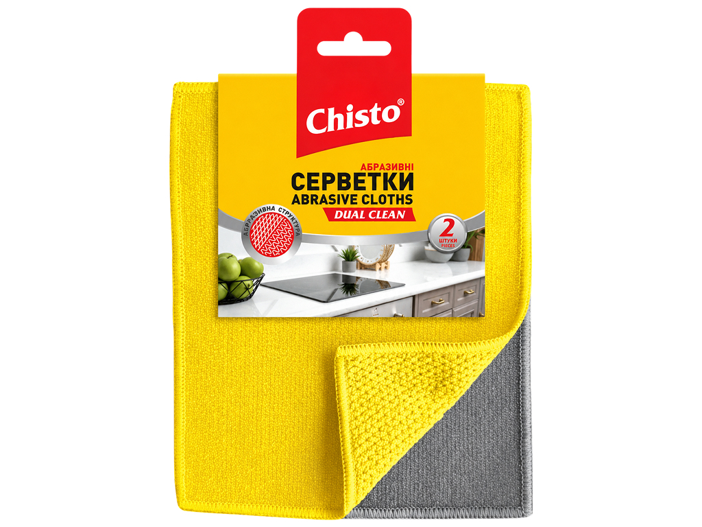 Серветки абразивні Chisto Dual Clean, 16×24см, 2шт (ціна за набір)