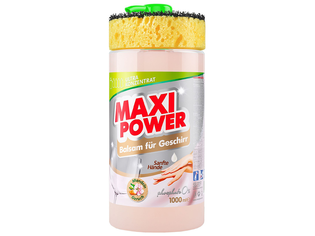 Средство для мытья посуды Maxi Power Миндаль, 1л