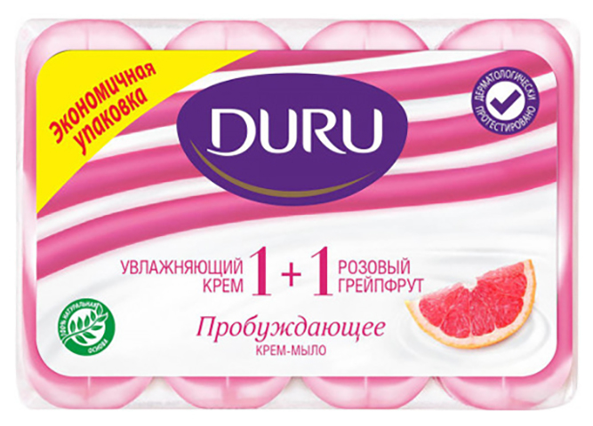 Мыло Duru 1+1, с экстрактом грейпфрута и кремом, 80 г (цена за 4 шт)