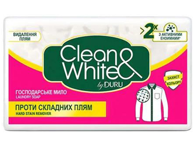 Хозяйственное мыло Duru Clean&White, от сложных пятен, 120г