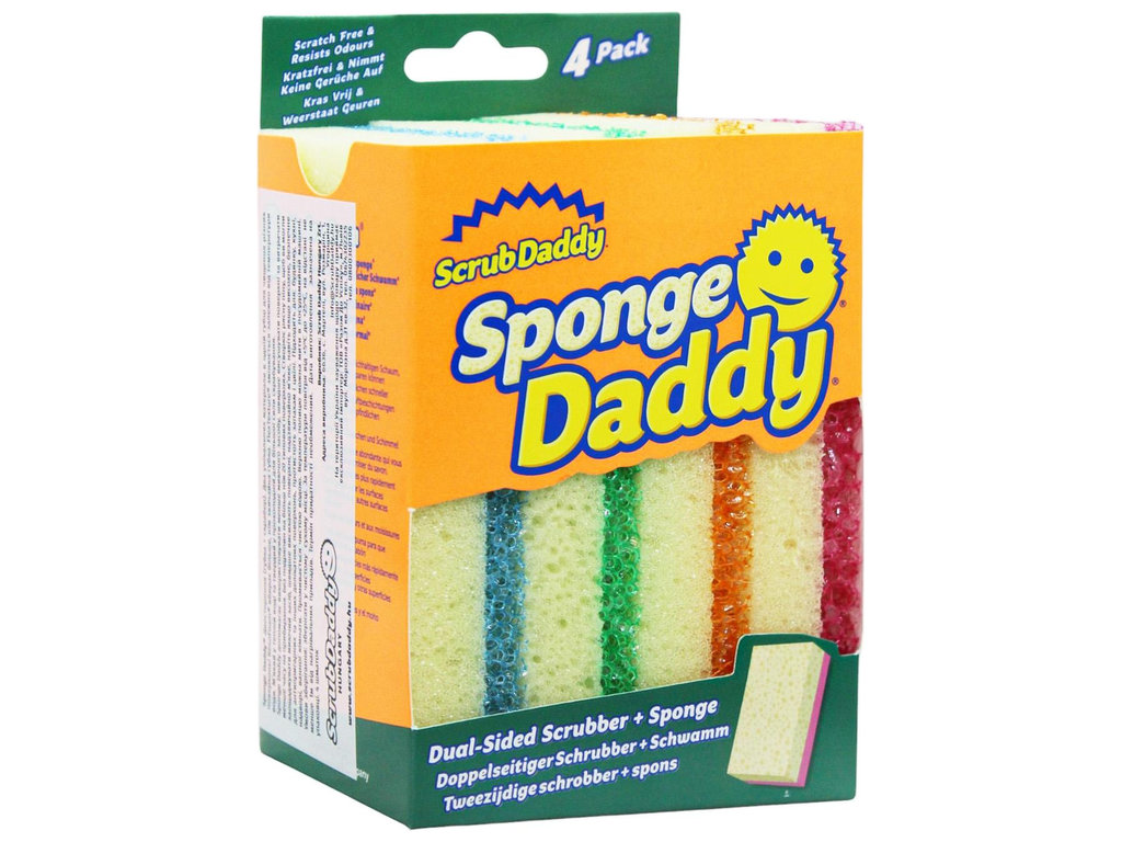 Губки кухонные Scrub Daddy Sponge Daddy, поролон, FlexTexture, ResoFoam, 7×8,5×3,5см, 4шт