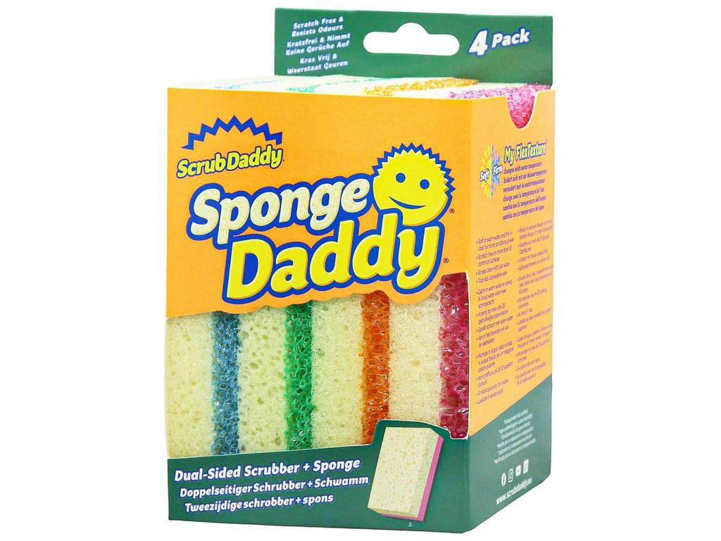 Губки кухонные Scrub Daddy Sponge Daddy, поролон, FlexTexture, ResoFoam, 7×8,5×3,5см, 4шт