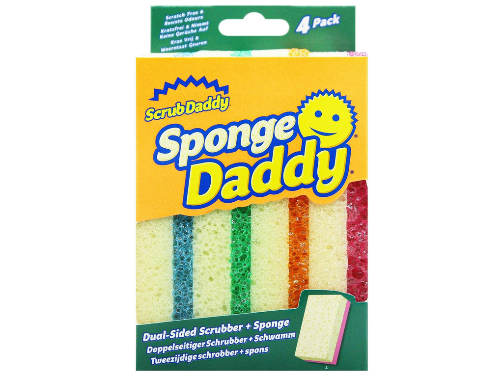 Губки кухонные Scrub Daddy Sponge Daddy, поролон, FlexTexture, ResoFoam, 7×8,5×3,5см, 4шт