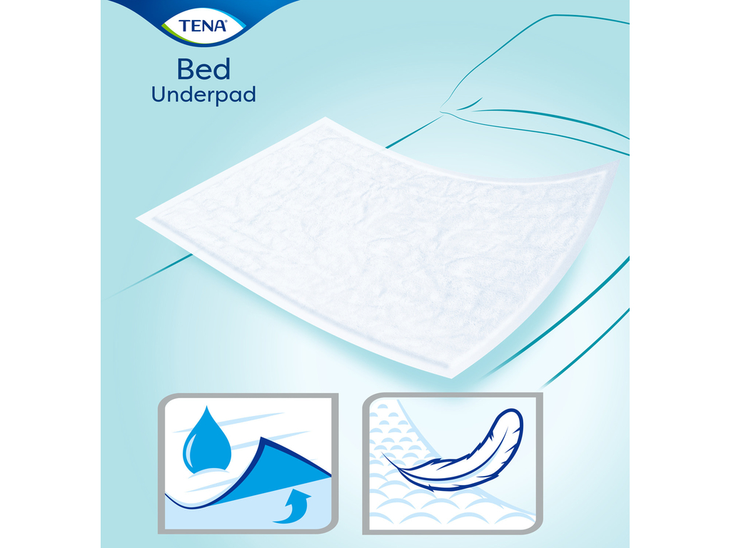 Пелёнки одноразовые Tena Bed Normal, многослойные, защита от протеканий, целлюлоза, 60×90см, 30шт