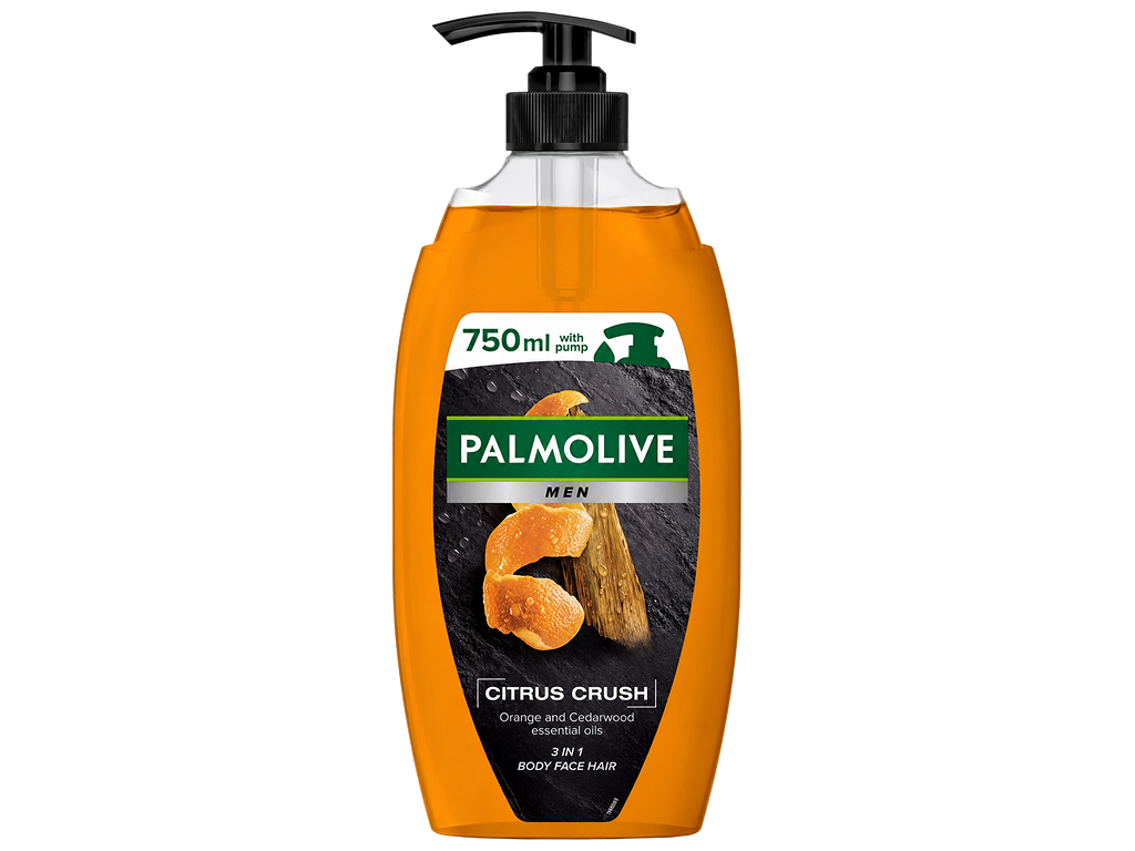 Гель для душу Palmolive Men Citrus Crush 3 в 1, ефірні олії апельсина та кедра, 750 мл