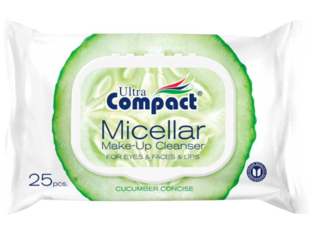 Серветки вологі Ultra Compact Micellar, з міцелярною водою, з клапаном, 25 шт