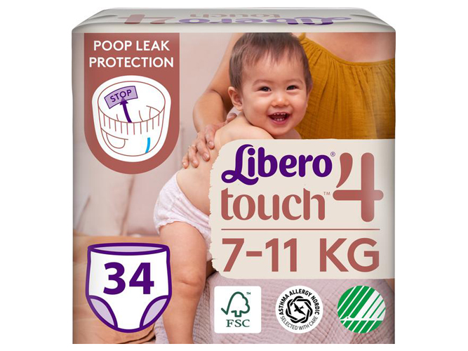 Підгузки-трусики Libero Touch 4, 7-11кг, 34шт