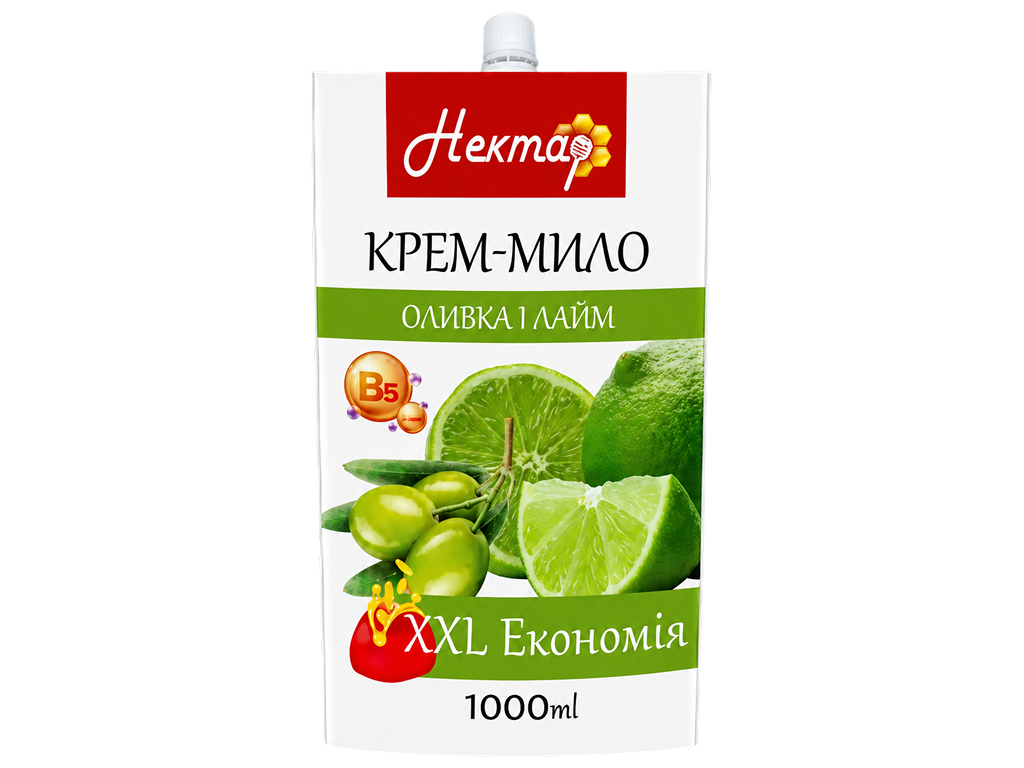 Крем-мыло Нектар, оливка и лайм, 1л