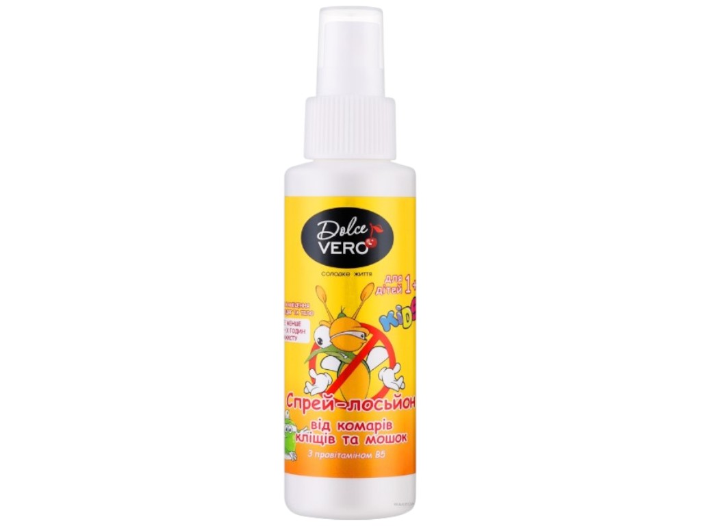 Спрей-лосьон от комаров, клещей и мошек Dolce Vero Kids, от 12 месяцев, 100мл