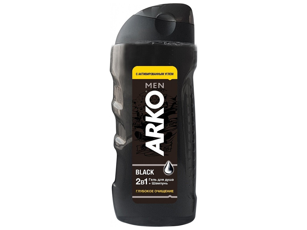 Гель для душу та шампунь Arko Men 2в1 Black, 260мл