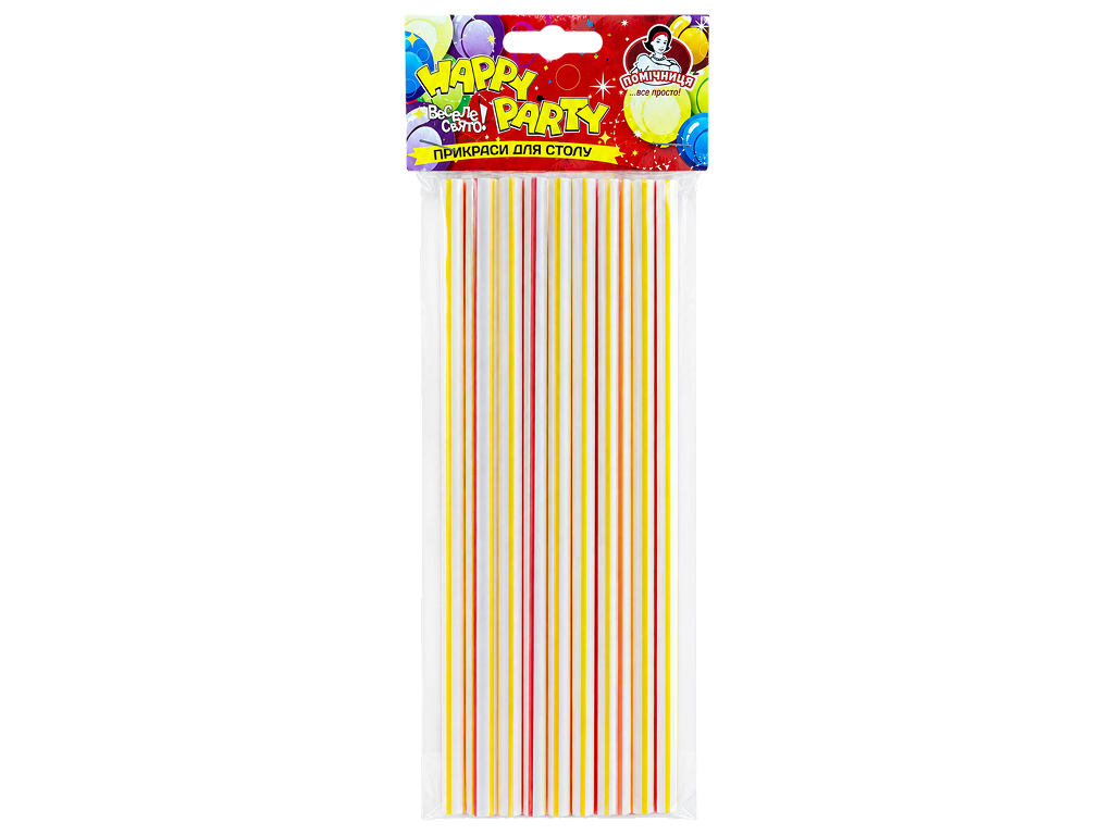 Соломка для напитков Помічниця Happy Party Фреш, 25 шт