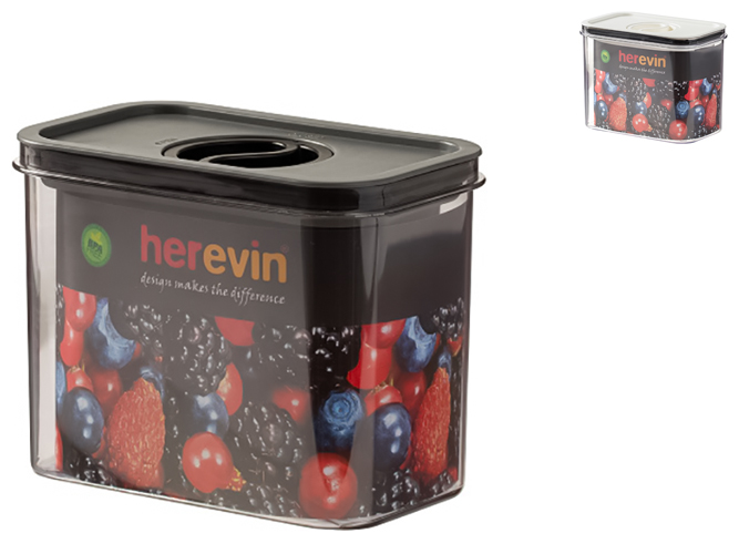 Контейнер Herevin Canister-Vacuum Lid-White-Black, вакуумная крышка, 1,2л, 8699038126855