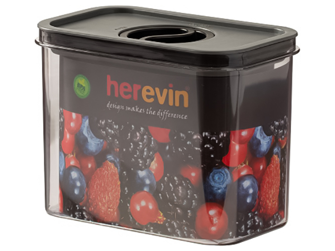 Контейнер Herevin Canister-Vacuum Lid-White-Black, вакуумная крышка, 1,2л, 8699038126855