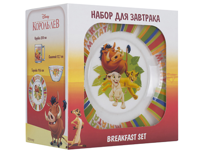Набір посуду дитячого ОСЗ Disney "Король Лев" 3 предмети тарілка, миска, чашка 34925