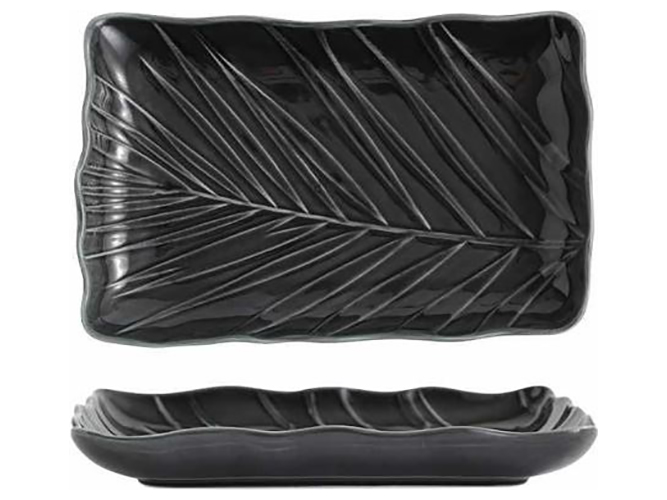 Блюдо прямокутне Limited Edition Leaf Black, 24,5х17см, 6900069906708