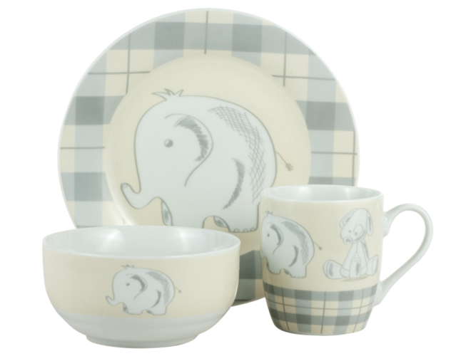 Набір посуду дит. фарфор. Limited Edition "Elephants 2" 3 предмети (чашка, тарілка, супник) 49902