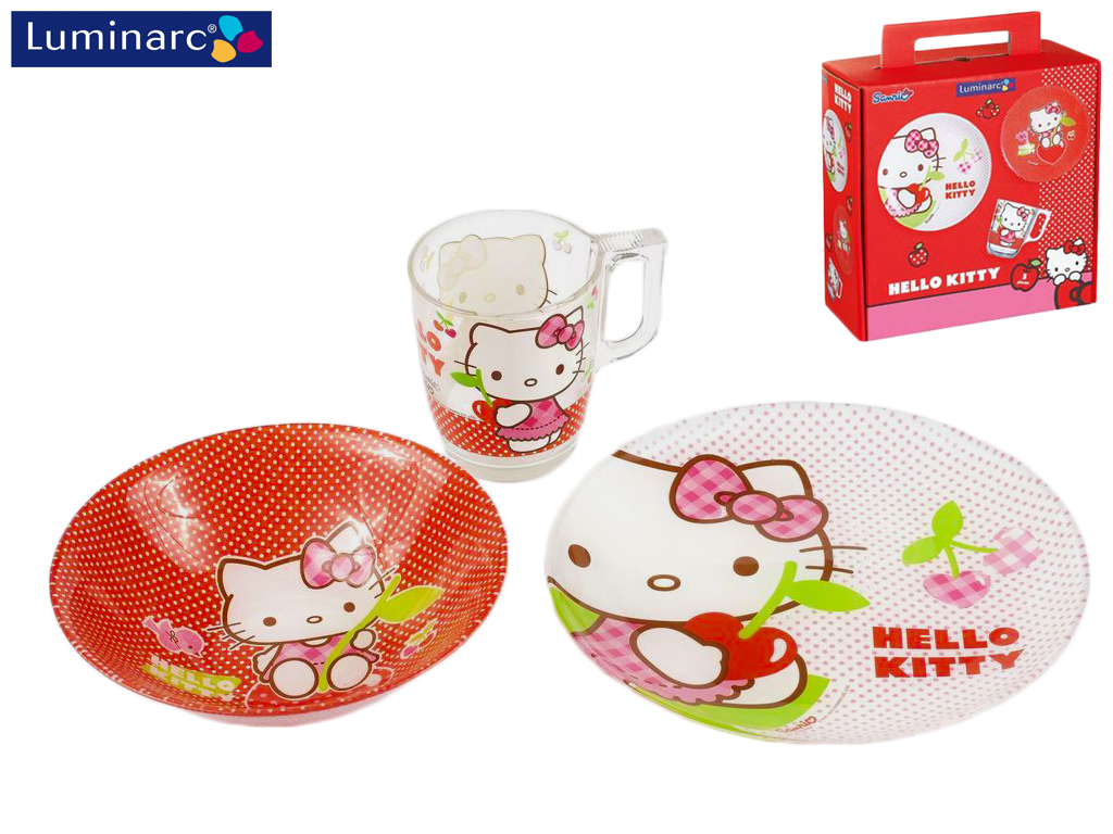 Набір обідній дитячий Luminarc "Hello Kitty Cherries" 3 предмети 77835