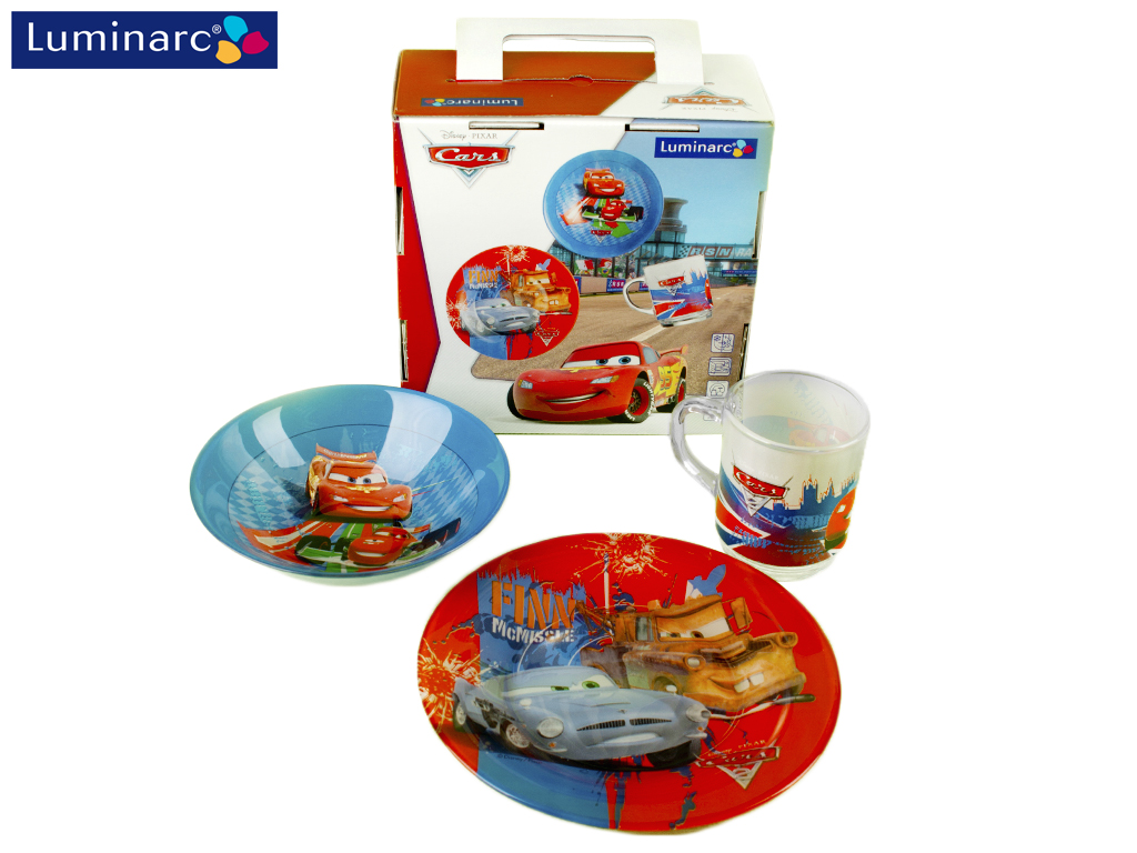 Набір обідній дитячий Luminarc "Disney Cars" 3 предмети в коробці 91596