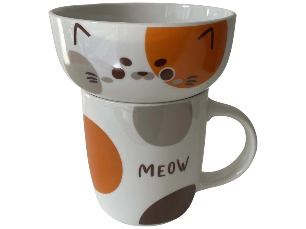 Набір посуду дитячий Limited Edition Meow, чашка, піала, фарфор, колір білий (ціна за 2 перед)