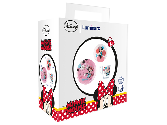 Набір дитячого посуду Luminarc Disney Party Minnie (ціна за набір 3 предмети) 53748