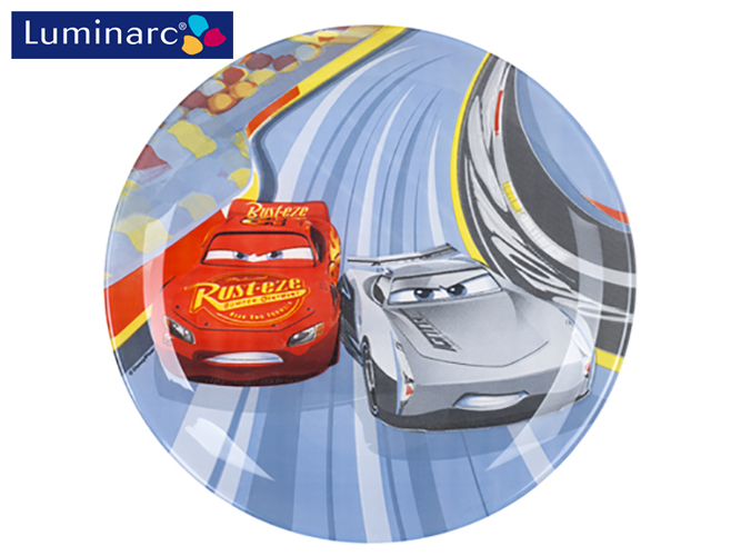 Набір посуду дитячого скляного Luminarc "Disney Cars 3" 3 предмета (тарілка, салатник, чашка) 53755