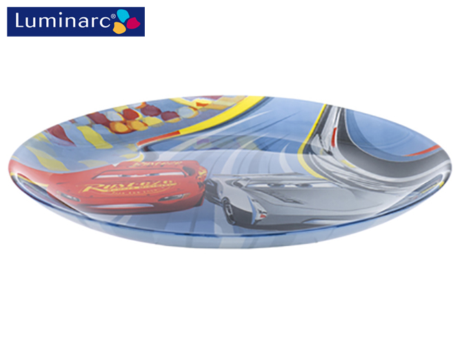 Набір посуду дитячого скляного Luminarc "Disney Cars 3" 3 предмета (тарілка, салатник, чашка) 53755