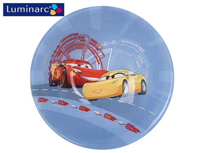 Набір посуду дитячого скляного Luminarc "Disney Cars 3" 3 предмета (тарілка, салатник, чашка) 53755