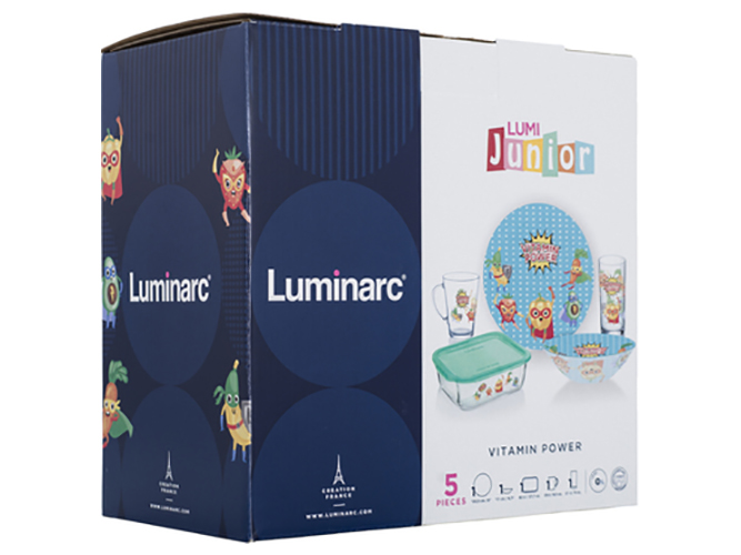 Набор посуды детской стеклянной Luminarc Vitamin Power 5 предметов 86316