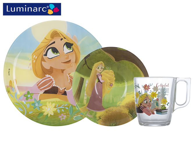 Набір посуду дитячого скл. Luminarc "Disney Princess Royal" 3 пр. (тарілка, салатник, чашка) 02535
