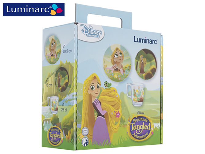 Набір посуду дитячого скл. Luminarc "Disney Princess Royal" 3 пр. (тарілка, салатник, чашка) 02535