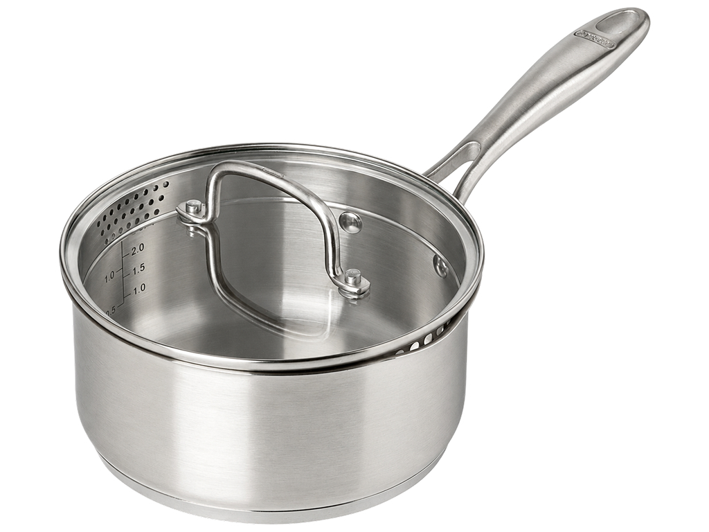 Ковш Pyrex Infinity, из нержавеющей стали, с крышкой, 18 см, 1,5 л