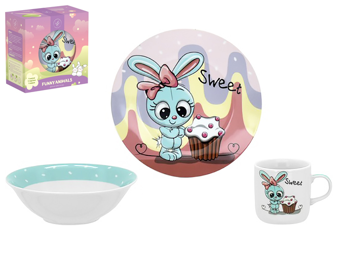 Набір посуду дитячого Limited Edition Sweet Bunny (ціна за упаковку 3 предмети) 6900064004331