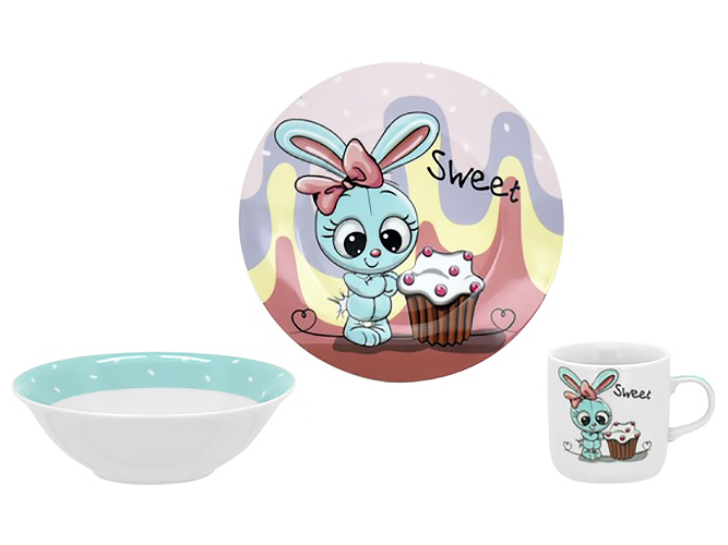 Набір посуду дитячого Limited Edition Sweet Bunny (ціна за упаковку 3 предмети) 6900064004331