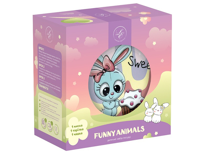 Набір посуду дитячого Limited Edition Sweet Bunny (ціна за упаковку 3 предмети) 6900064004331
