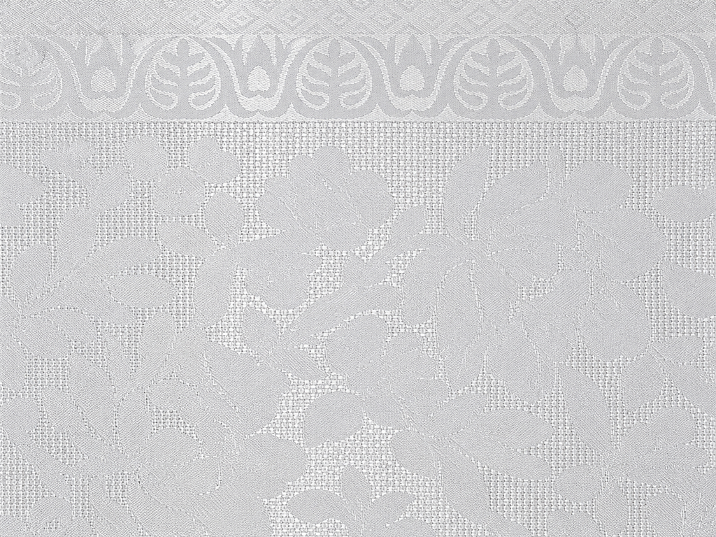 Скатерть водоотталкивающая белая, полиэстер, декоративный узор, 150×220 см