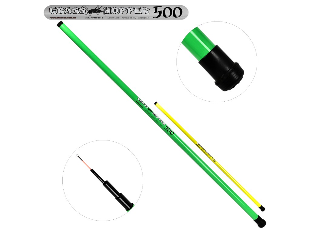 Удочка телескоп стеклопластик безколечная Sams Fish "Grasshopper" 5.0м 15-30г 5к