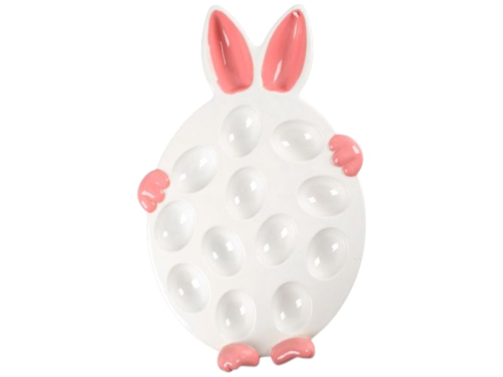 Блюдо для яєць Rabbit, порцеляна, 36,5х23х5см, колір білий