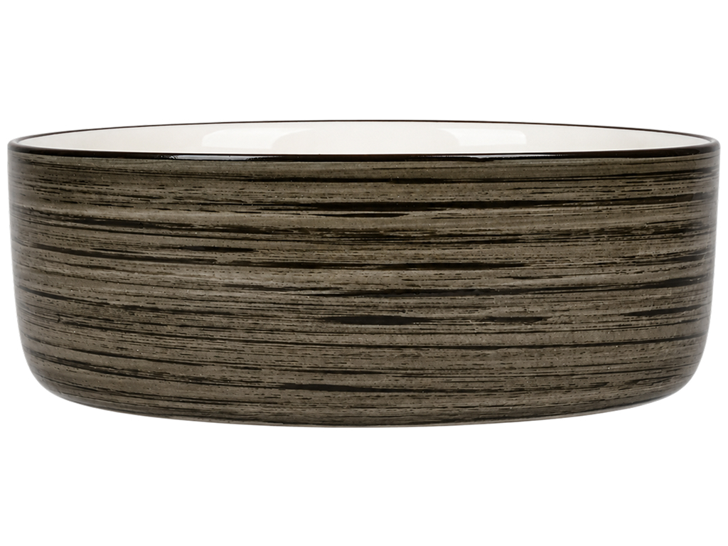 Салатник фарфоровый Sable, круглый с темным ободком, 19 см