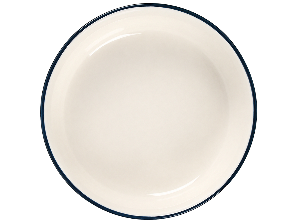 Салатник фарфоровый Aura Beige, глубокий с контрастным узором, 15,2 см