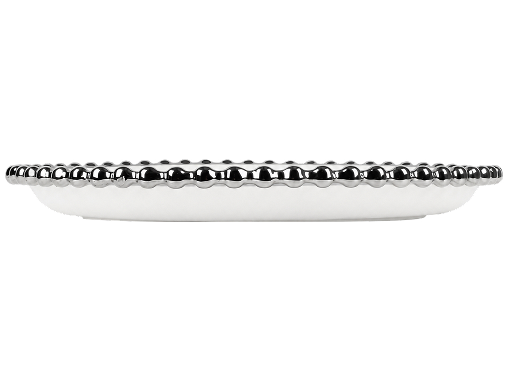 Блюдо фарфоровое Pearls, круглое с рельефным краем, 25,4 см
