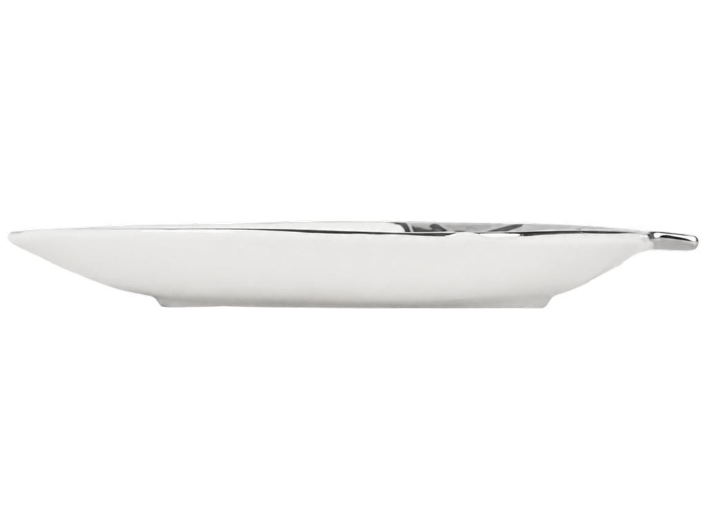 Блюдо фарфоровое Silver Acorn, в форме желудя с рельефным декором, 25,4 см