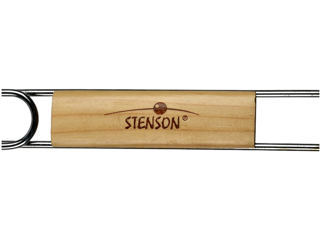 Решетка-гриль Stenson, плоская, хромированное железо, дерево, 70×45×36см, цвет серебристый