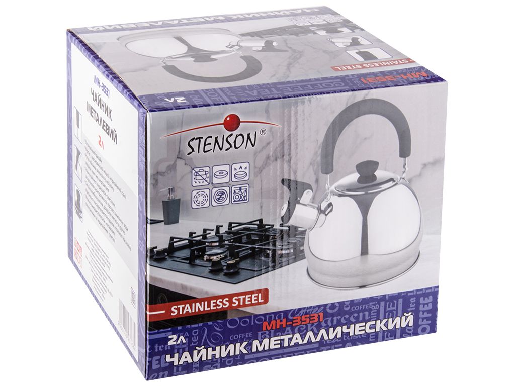 Чайник Stenson нержавеющая сталь, одинарное дно 1,7л