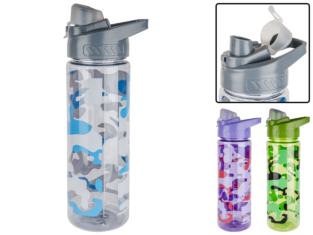 Бутылка-поилка спортивная Camouflage transparent 10х7,5х25см 700мл