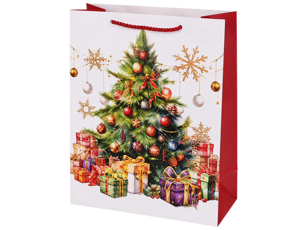 Пакет новорічний паперовий New Year, розмір S, 18×24×8,5 см, 4 дизайни (ціна за 1шт)