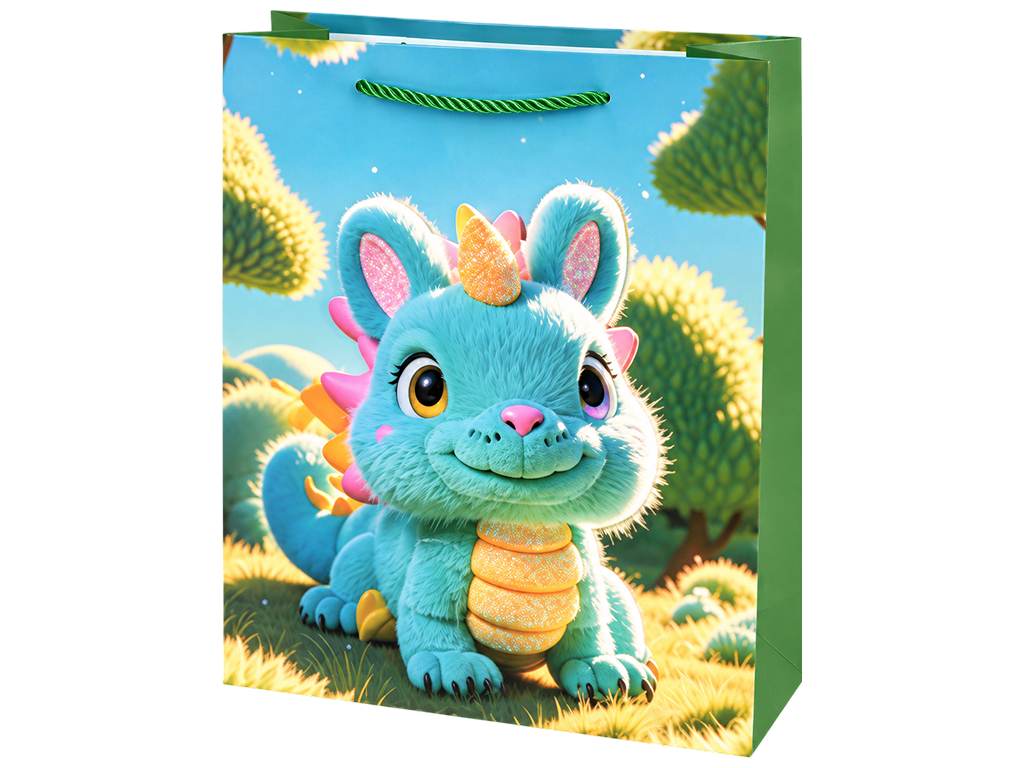 Пакет подарунковий паперовий Fairytale animals 3D, розмір L, 40×30×12 см, 4 дизайни (ціна за 1шт)